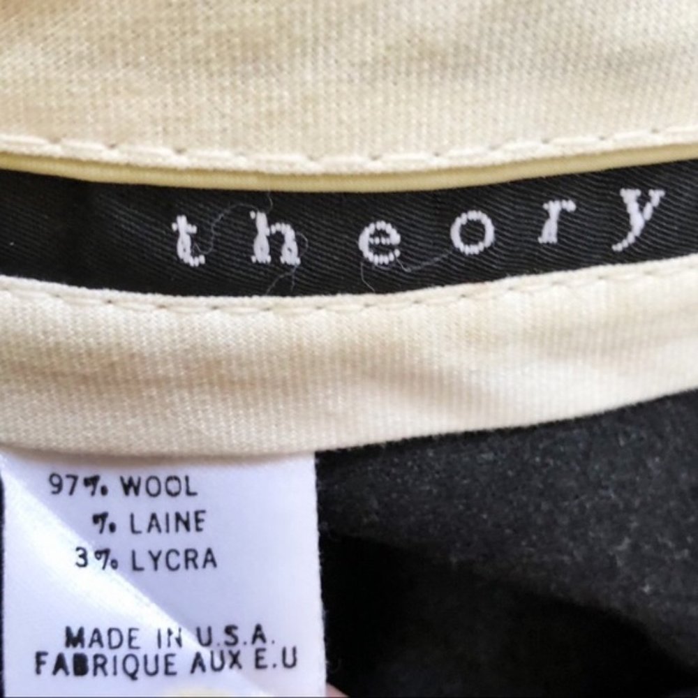 Theory Charcoal Wool Dress Slacks Size 4 - Picture 4 of 10